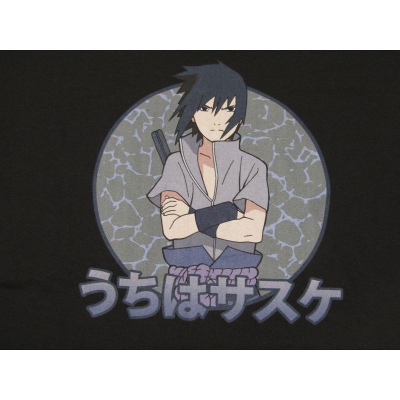 Naruto Shippuden Sasuke Uchiha Men's Black T-shirt, 2 of 3