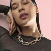 SOHI Women's California Gold Dented Chainlink Necklace - 3 of 4