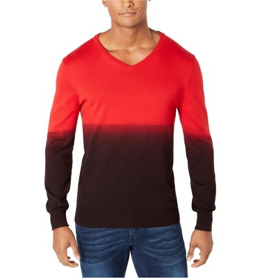 I.N.C International Concepts Mens Dip Dye Knit Sweater, Red, XX-Large