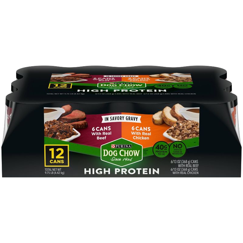 Dog Chow High Protein Classic Ground Chicken and Beef Variety Pack Wet Dog Food, 1 of 7