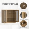 SpassWay 31"H Modern Wooden Decorative Combination Storage Cabinet With Four Doors Versatile for Entryway Living Room Hallway Black/Natural Wood - 4 of 4