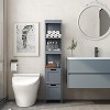 Tree City - 57" Tall Slim Bathroom Storage Cabinet with Shelves & Drawers – Waterproof Tower Organizer - 3 of 4
