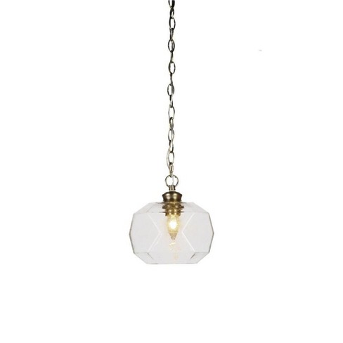 Toltec Lighting Rocklin 1 - Light Pendant in  New Aged Brass with 8.75" Clear Bubble Shade - image 1 of 1