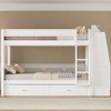 Whisen Full Size Bunk Bed & Bed Frame with  Desk and Bookshelves, Drawers, Ladder - 3 of 4