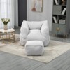 LOVMOR Bean Bag Chair with Memory Foam Fill & Footstool, Modern Durable Comfort Lazy Sofa, Sitting Chair for Living Room, Bedroom, Indoor Furniture - 2 of 4