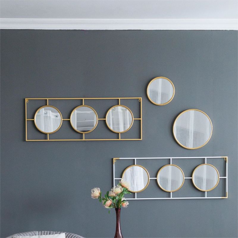 15.5"x43.5" Eclectic Styling Metal Beaded Wall Mirror with Contemporary Design for Bedroom,Liveroom & Entryway-The Pop Home, 4 of 10