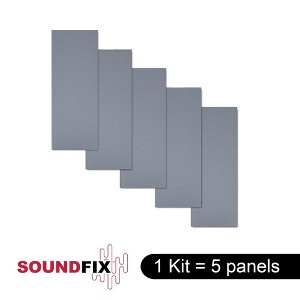 Sound Absorbing, Acoustic Panels, Light Weight in Grey - Pack of 5 - 1 of 4