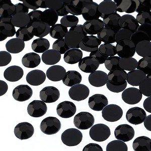 John Bead 1000-Piece 8mm (SS39) Black Acrylic Round Flat Back Rhinestones - 1 of 4