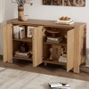 VYNXARIA Buffet Cabinet with Storage,4-Door Retro Wood Sideboard and Adjustable Shelves for Dining Room,and Living Room,Natural - 3 of 4