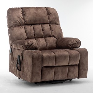 TiramisuBest Recliners Lift Chair Relax Sofa Chair Livingroom Furniture Living Room Power Electric Reclining with Brown PU for Recliners & M - 1 of 4