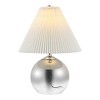 22.5" Louisa MidCentury Round Glass/Iron Pleated Shade Table Lamp (Includes LED Light Bulb) Smoke Gradient/Chrome - JONATHAN Y - image 2 of 4