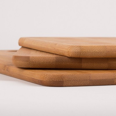 Bamboo Rectangular Cutting Board Set with Handles, 3-Piece