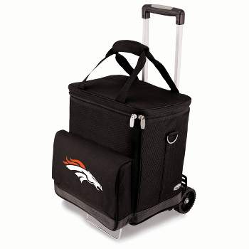 NFL Denver Broncos Cellar Six Bottle Wine Carrier and Cooler Tote with Trolley