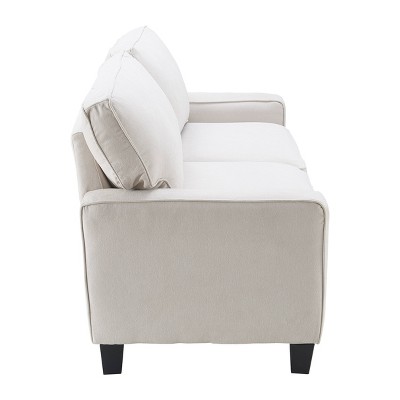 Serta Palisades 61" Cream Microfiber Loveseat with Pillow Back