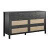Ameriwood Home Wimberly 6-Drawer Dresser, Black Oak with Faux Rattan - 3 of 4