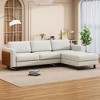 GDFStudio Longman Modern Wood and Linen Upholstered L-shaped 3-Seat Sectional Sofa with Chaise Longue - 2 of 4