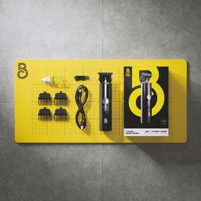 Beard Club T-Blade Beard Edger Trimmer: Battery Powered, For All Hair Types, With 5 Pieces