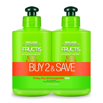 Garnier Fructis Active Fruit Protein Sleek & Shine Leave-In Conditioning  Cream Twin Pack - 20.4 fl oz