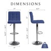NicBex Counter Height Bar Stools Set of 2,Swivel Bar Stools with Square Cushion,Adjustable Height Foot Stool for Living Room,Kitchen,Cafe - 3 of 4