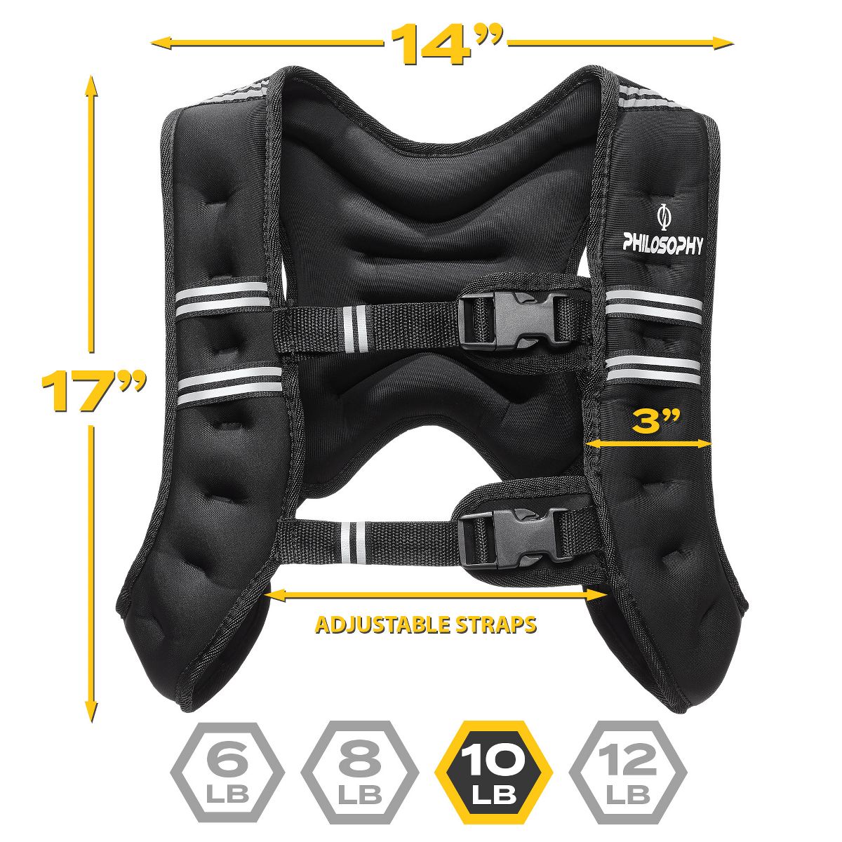 Philosophy Gym Weighted Workout Vest, Strength Training Fitness Body Weight Vest - thumbnail 3