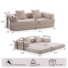 Flannel Convertible Floor Sofa Bed - Comfortable Futon Couch with Pillow Back Support and Armrests for Living Room & Bedroom - 3 of 4