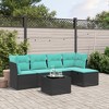 vidaXL 5 Piece Patio Sofa Set with Cushions Poly Rattan, Modular Outdoor Sectional - Black, Brown, Gray, With/Without Storage, 5 or 6 Pieces - 2 of 4