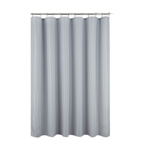 RT Designer Collection Bento Waffle Jacquarduard Shower Curtain 70" x 72" Silver - 1 of 4