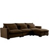 Oversized 122" Corduroy Cloud Modular L-Shaped Sectional Sofa with Big Deep Seat and Storage Ottoman, 4-Piece Free combination Sofa - 4 of 4