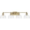 Progress Lighting Singleton 4-Light Vanity Fixture, Vintage Brass, Clear Glass - 3 of 4