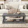 Vintage Coffee Table with Wood Legs, Pine Veneer Coffee Table, Storage Shelf Table for Living Room-Maison Boucle - 2 of 4