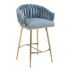 Blue Counter Height Bar Stools Velvet Kitchen Island Counter Bar Stools - 3 of 4