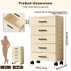 5 Tiers Plastic Drawer Storage On Wheels, Storage Chest of Drawers Tall Dresser, Pull Out Storage Bins for Bedroom Living Room Entryway Hallway - 3 of 4