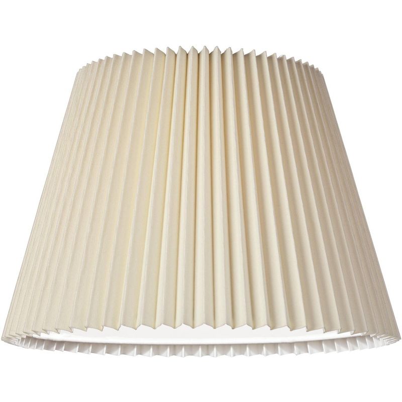 Springcrest Set of 2 Drum Lamp Shades Ivory Knife Pleat Medium 8" Top x 14.5" Bottom x 10" High Spider with Harp and Finial Fitting, 4 of 8