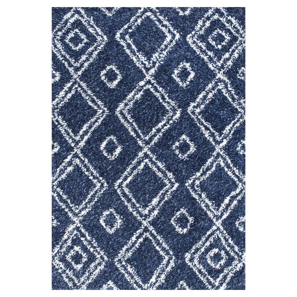 Blue Abstract Loomed Area Rug - (4'x6') - nuLOOM