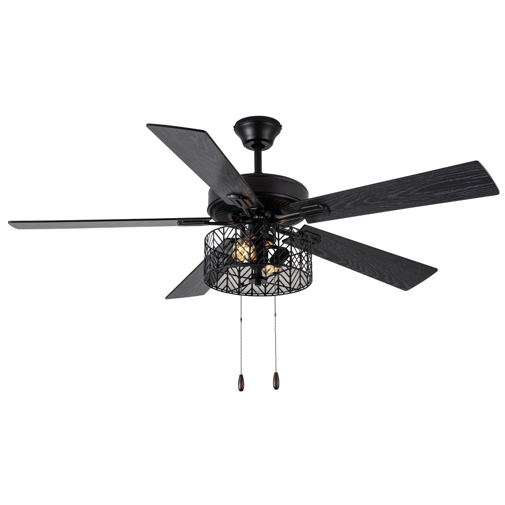 Photos - Air Conditioner 52" 5 Blade LED Modern Matte Black Lighted Ceiling Fan - River of Goods