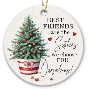 Lomsoe Friendship Christmas Ornaments Gifts for Friends Sisters Ceramic Ornament for Christmas Decor Friendship Gifts for Xmas Birthday - 1 of 4