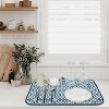 LunaLulinlk 24" x 18" Dish Drying Mat Set of 2 Microfiber Dish Drainer/Rack Pads with Hanging Loop Navy Blue Damask - 4 of 4