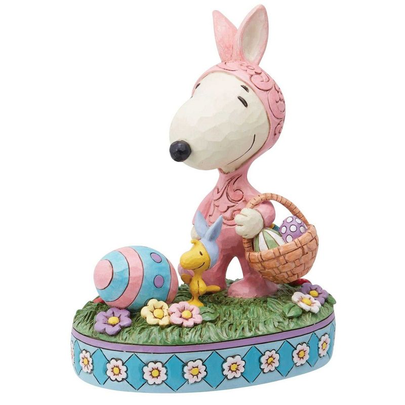 Jim Shore 6.0 Inch Easter Hoppyness Snoopy Woodstock Eggs Basket Animal Figurines, 2 of 4