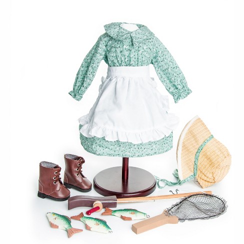 The Queen's Treasures 18 In Doll Little House Prairie Outfit & Fishing Set  : Target