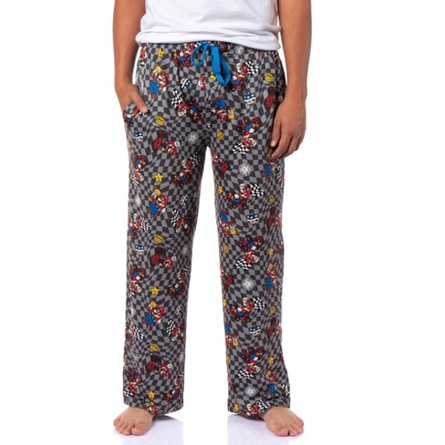 Seven Times Six Super Mario Kart Men s Mario Champion Checkered Pajama Pants Adult Sleepwear Grey Target