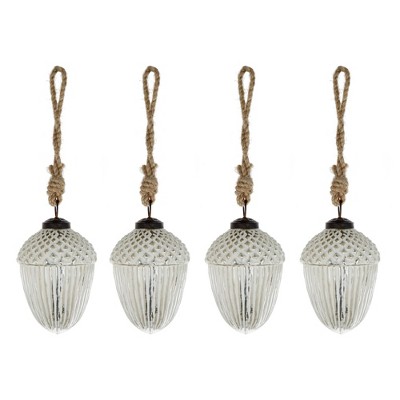 Whisen D4.3" Glass Ornament, , Decorative Hanging Ball Christmas Tree Ornaments, Set of 4 - Multicolor