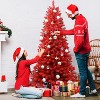 FONTOI 7ft Red Artificial Christmas Tree Decorative Holiday Pine Tree with Stable Metal Stand for Home Party or Festive Display, Red, 42"*12.5"*13" - 2 of 4