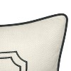Edie@Home 13"x25" Oversized Celebrations 'Be Our Guest' Embroidered Lumbar Throw Pillow Oyster/Black - 4 of 4