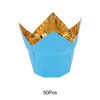Unique Bargains Cupcake Liners Flame Cup Disposable Oil-proof Paper Gold Tone 2.05"x2.76" 50 Pcs - 4 of 4