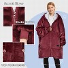 Womens' Hoodie Zip Up Sweatshirt with Full Fleece Lined, Oversized Zip-Up Adult Blanket Hoodie Wearable for Womens Men - Catalonia - 3 of 4
