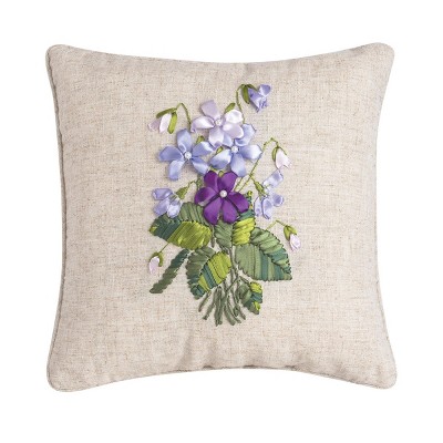 C&F Home 16" x 16" Violet Ribbon Art Throw Pillow