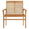 Patio Bench with Red Cushion 44.1" Solid Teak Wood - 3 of 4