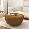 35" Modern Round Outdoor Coffee Table - Durable MgO Cement Design for Patio, Garden & Living Room -- Frevyn - 2 of 4