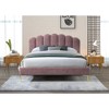 Omax Decor,Bella Modern Fabric Upholstered Queen Platform Bed in Ash Rose Pink - 3 of 4