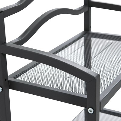 Gray Metal 2-Tier Wall Mount Bathroom Storage Rack